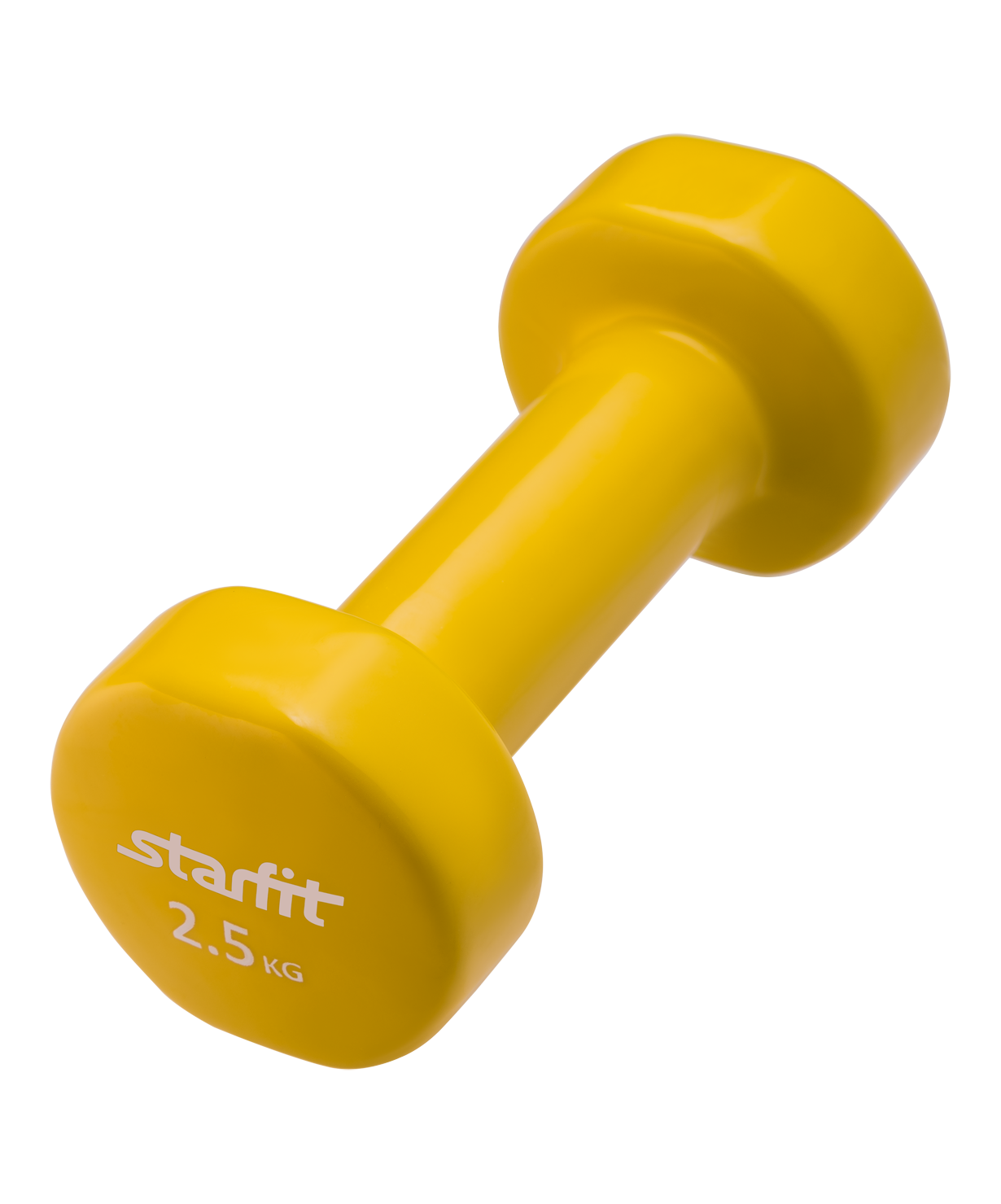 Гантель виниловая StarFit DB-101 2,5 кг, желтая