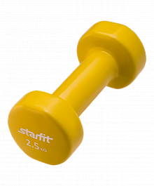 Гантель виниловая StarFit DB-101 2,5 кг, желтая